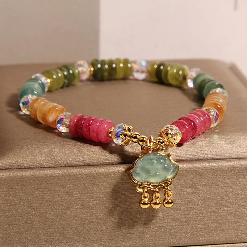 Buddha Stones Colorful Abacus Beads Auspicious Cloud Tourmaline Positive Bracelet - image 3