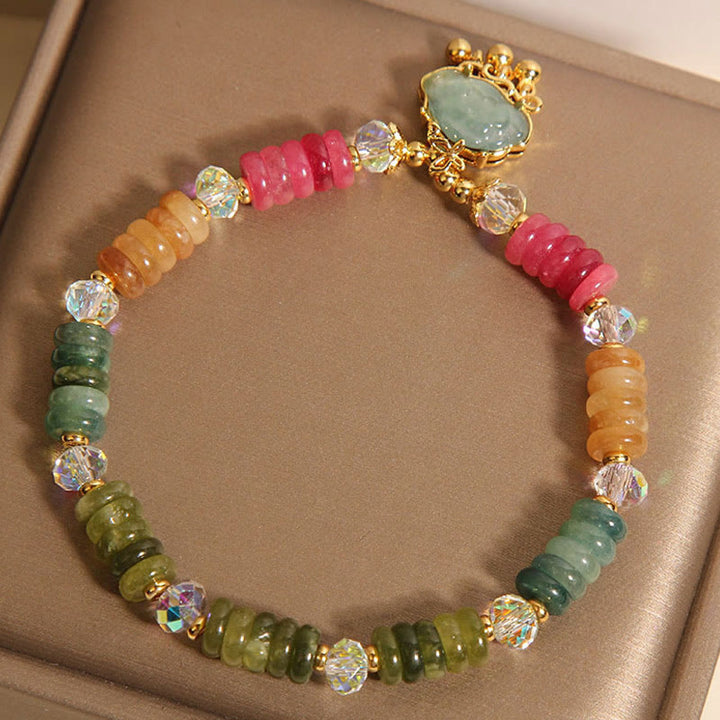 Buddha Stones Colorful Abacus Beads Auspicious Cloud Tourmaline Positive Bracelet - image 5