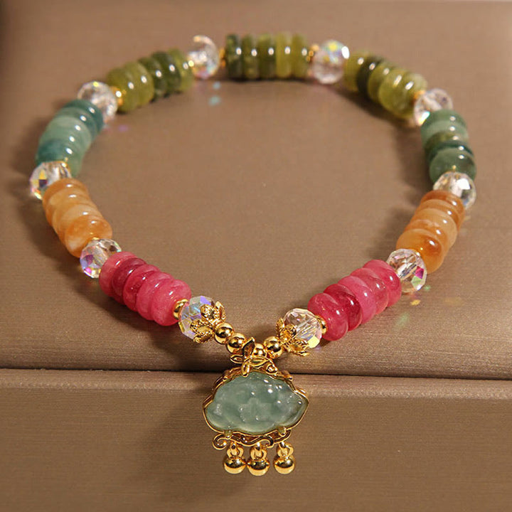 Buddha Stones Colorful Abacus Beads Auspicious Cloud Tourmaline Positive Bracelet - image 4