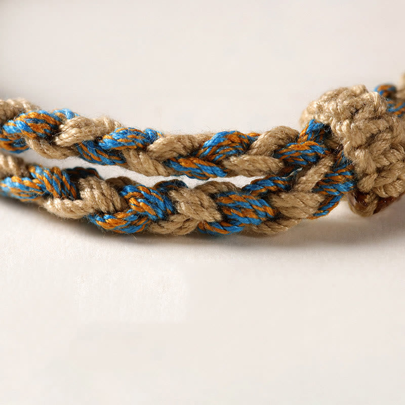 Buddha Stones Handmade Tibetan Dzi Bead Wealth Protection Braided String Bracelet - image 11