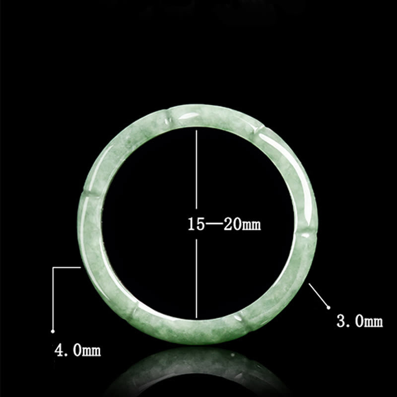 Buddha Stones Natural Bamboo Design Jade Abundance Ring - image 9