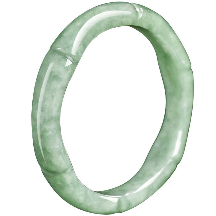 Buddha Stones Natural Bamboo Design Jade Abundance Ring - image 13