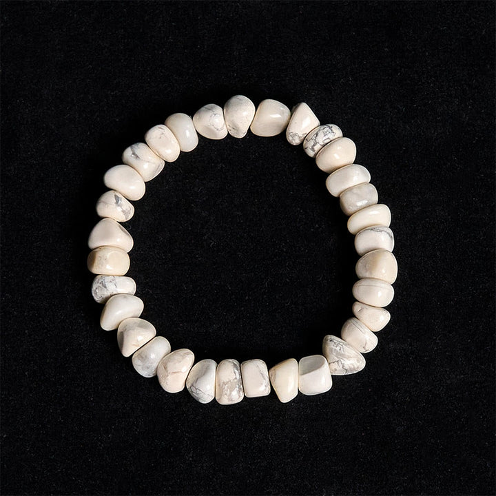 Buddha Stones White Turquoise Irregular Blocks Courage Bracelet