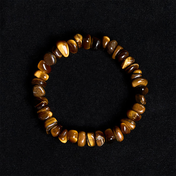 Buddha Stones Tiger Eye Irregular Blocks Courage Bracelet