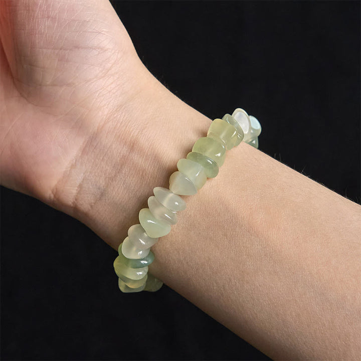 Buddha Stones Natural Peridot Irregular Blocks Peace Bracelet