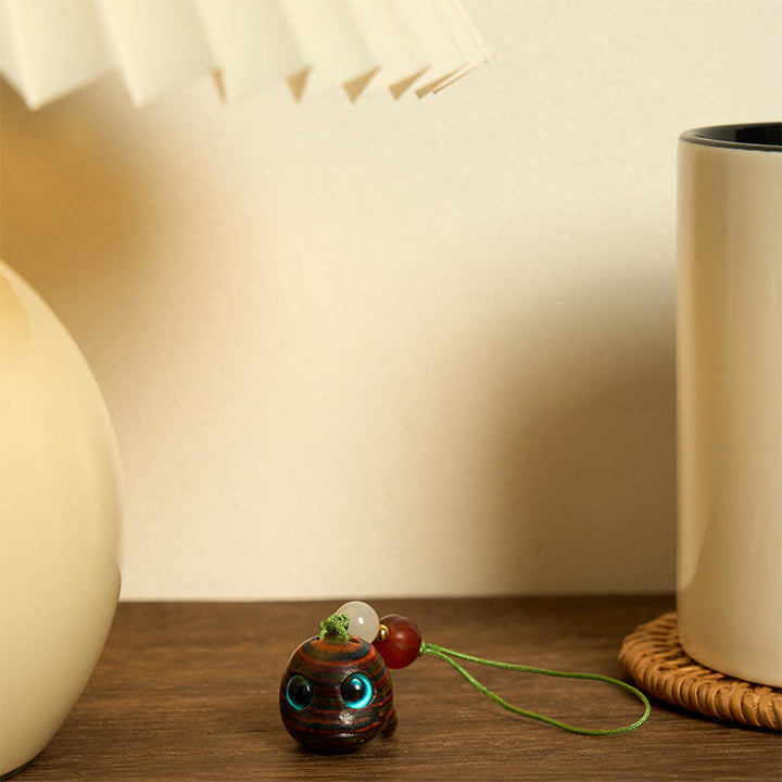 Buddha Stones Rainbow Eucalyptus Dolphin Carved Positive Key Chain Phone Hanging Decoration - image 16