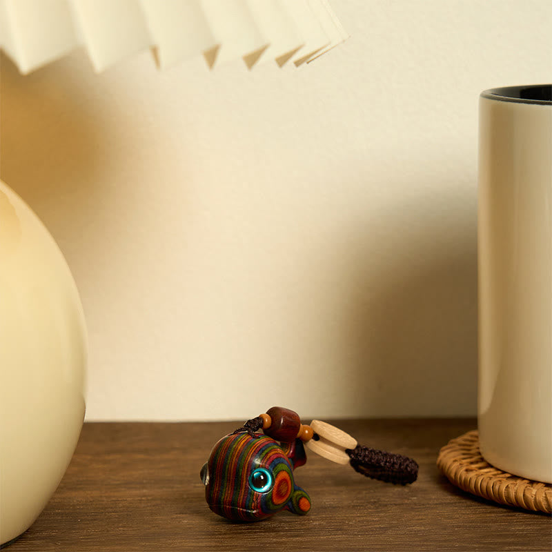 Buddha Stones Rainbow Eucalyptus Dolphin Carved Positive Key Chain Phone Hanging Decoration - image 8