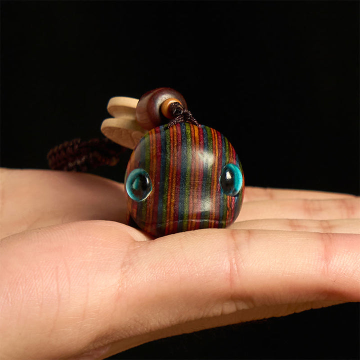 Buddha Stones Rainbow Eucalyptus Dolphin Carved Positive Key Chain Phone Hanging Decoration - image 5