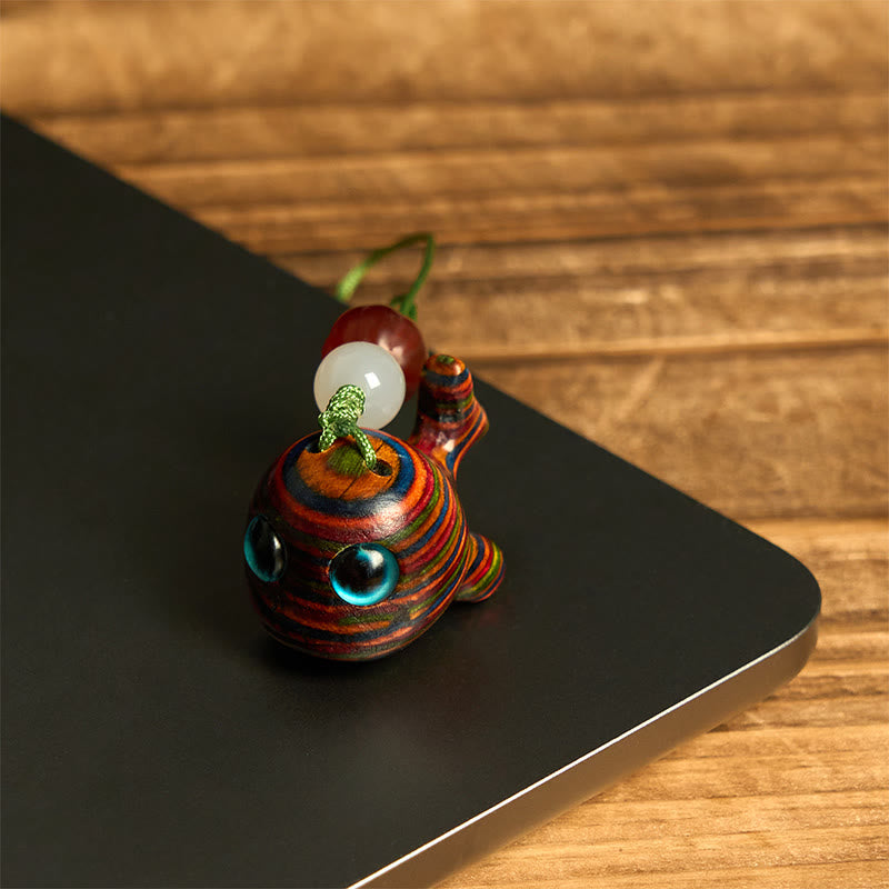 Buddha Stones Rainbow Eucalyptus Dolphin Carved Positive Key Chain Phone Hanging Decoration - image 14