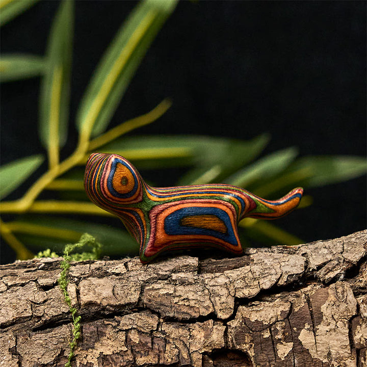 Buddha Stones Mini Rainbow Eucalyptus Walking Cat Carved Reduce Stress Decoration - image 6