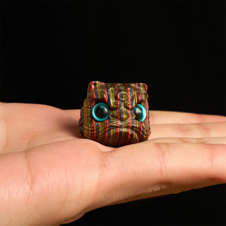 Buddha Stones 2Pcs Mini Rainbow Eucalyptus Dancing Lion Carved Balance Decoration - image 4