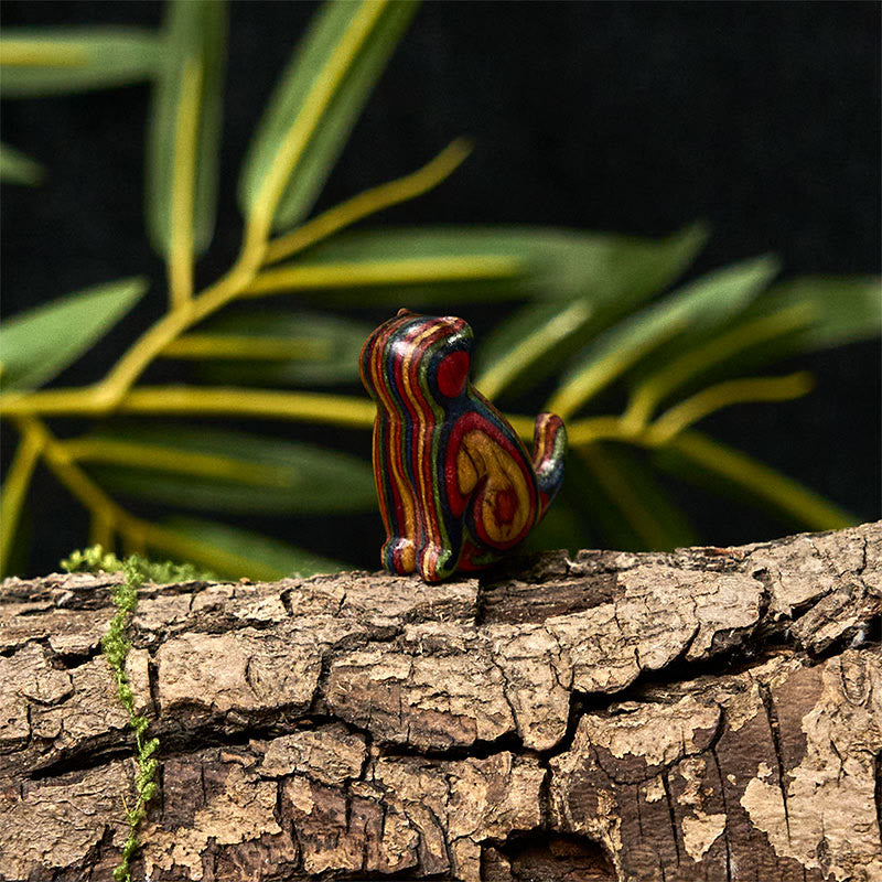 Buddha Stones 2Pcs Mini Rainbow Eucalyptus Sitting Cat Carved Reduce Stress Decoration - image 15