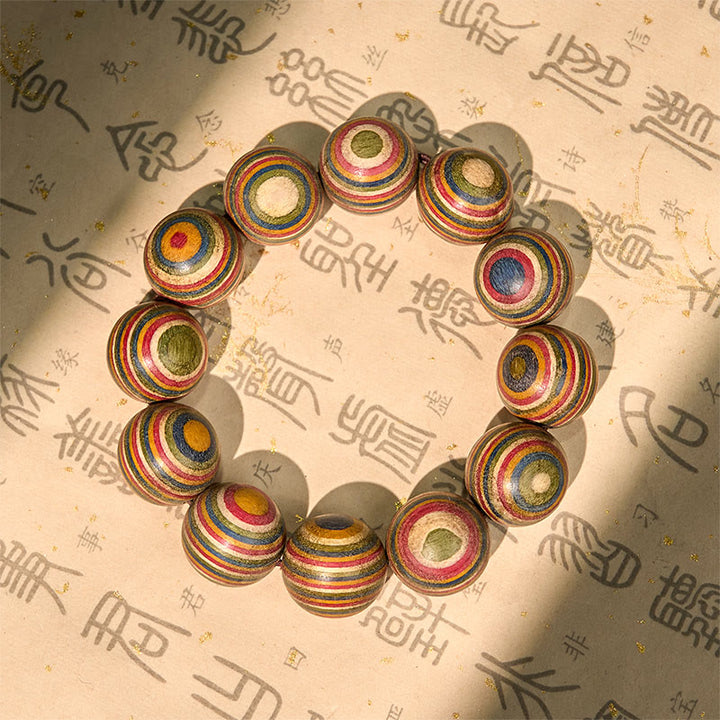Buddha Stones Colorful Rainbow Eucalyptus Balance Bracelet - 20mm(Wrist Circumference 16-18cm) - image 1
