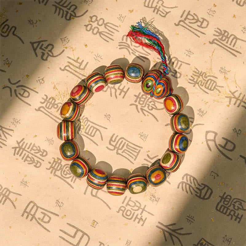 Buddha Stones Colorful Rainbow Eucalyptus Gourd Positive Bracelet - 11*12mm(Wrist Circumference 14-16.5cm) - image 1