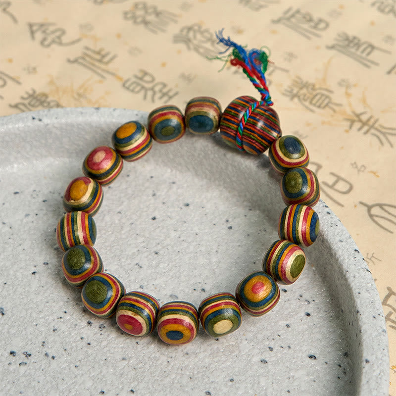 Buddha Stones Colorful Rainbow Eucalyptus Gourd Positive Bracelet - image 6