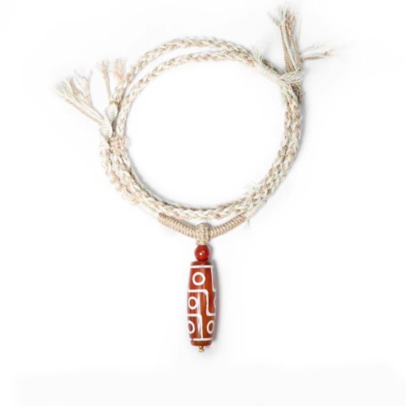Buddha Stones Natural Red Agate Nine-eye Dzi Bead Power Rope Bracelet - image 10