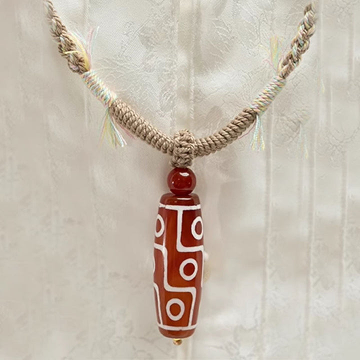 Buddha Stones Natural Red Agate Nine-eye Dzi Bead Power Rope Bracelet - image 3