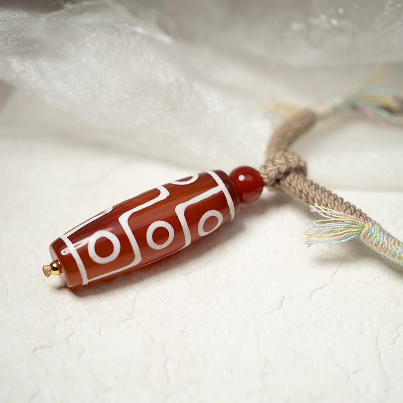 Buddha Stones Natural Red Agate Nine-eye Dzi Bead Power Rope Bracelet - image 5