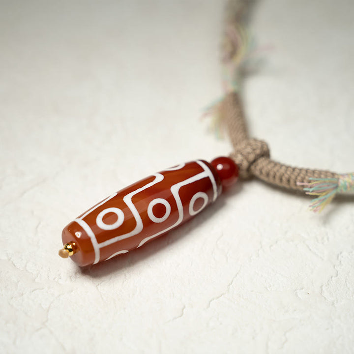 Buddha Stones Natural Red Agate Nine-eye Dzi Bead Power Rope Bracelet - image 4