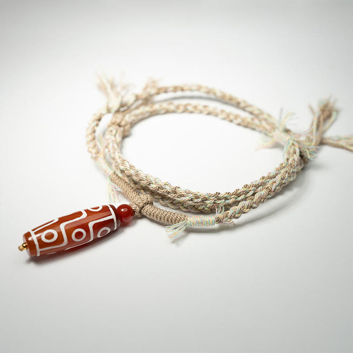 Buddha Stones Natural Red Agate Nine-eye Dzi Bead Power Rope Bracelet - image 2