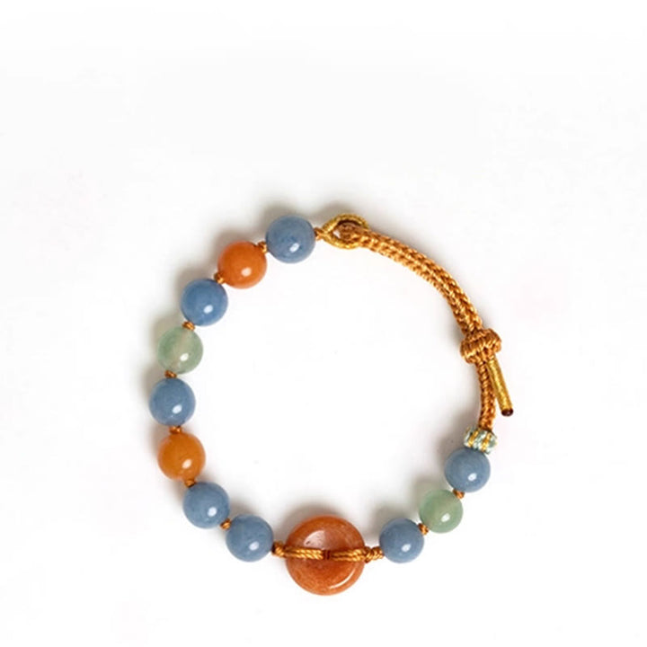 Buddha Stones Colored Aventurine Peace Buckle Cure Bracelet - image 11