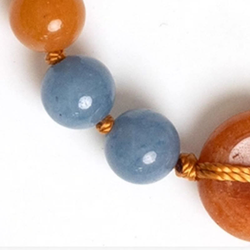 Buddha Stones Colored Aventurine Peace Buckle Cure Bracelet - image 12