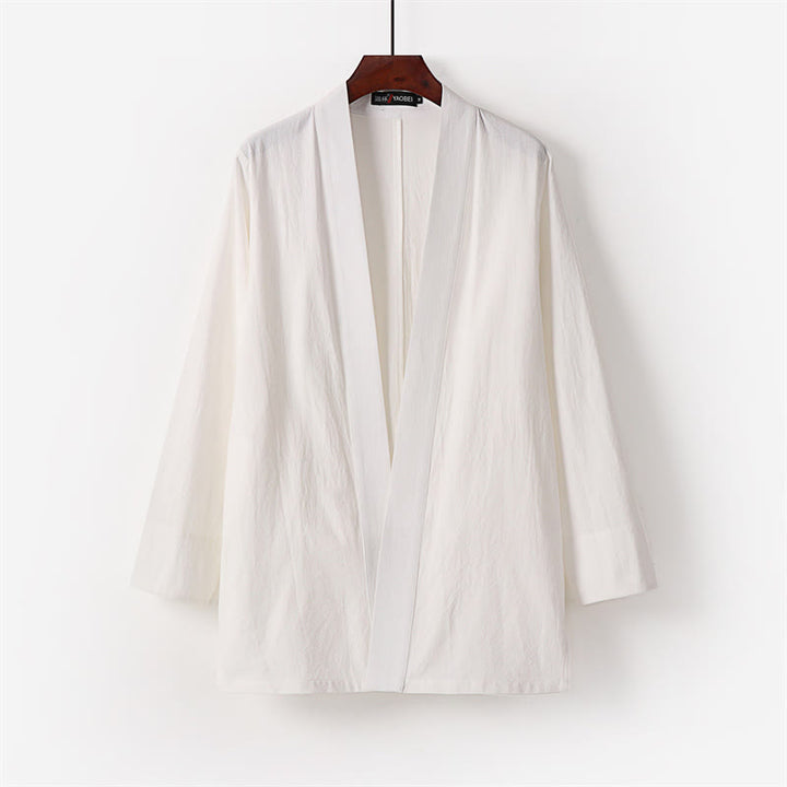 Buddha Stones 2Pcs Cotton Kimono Ankle-Length Pants Men's Meditation Cloth Set - image 4