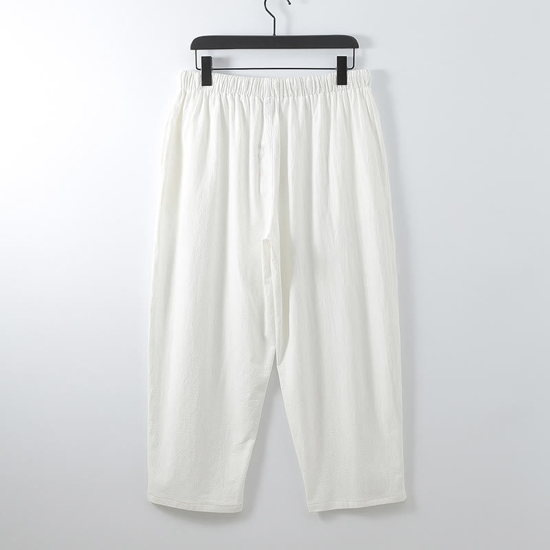 Buddha Stones 2Pcs Cotton Kimono Ankle-Length Pants Men's Meditation Cloth Set - image 6