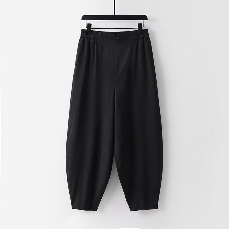 Buddha Stones 2Pcs V-Neck Cotton Half Sleeve Shirt Pants With Pockets Men's Meditation Cloth Set - image 19