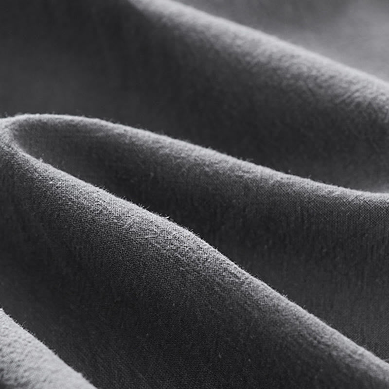 Buddha Stones 2Pcs V-Neck Cotton Half Sleeve Shirt Pants With Pockets Men's Meditation Cloth Set - image 16