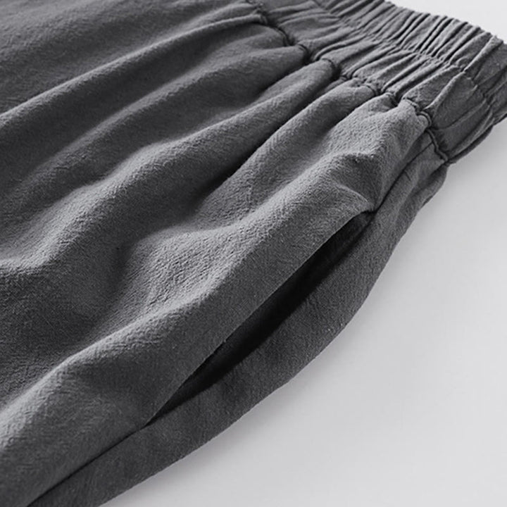 Buddha Stones 2Pcs V-Neck Cotton Half Sleeve Shirt Pants With Pockets Men's Meditation Cloth Set - image 14