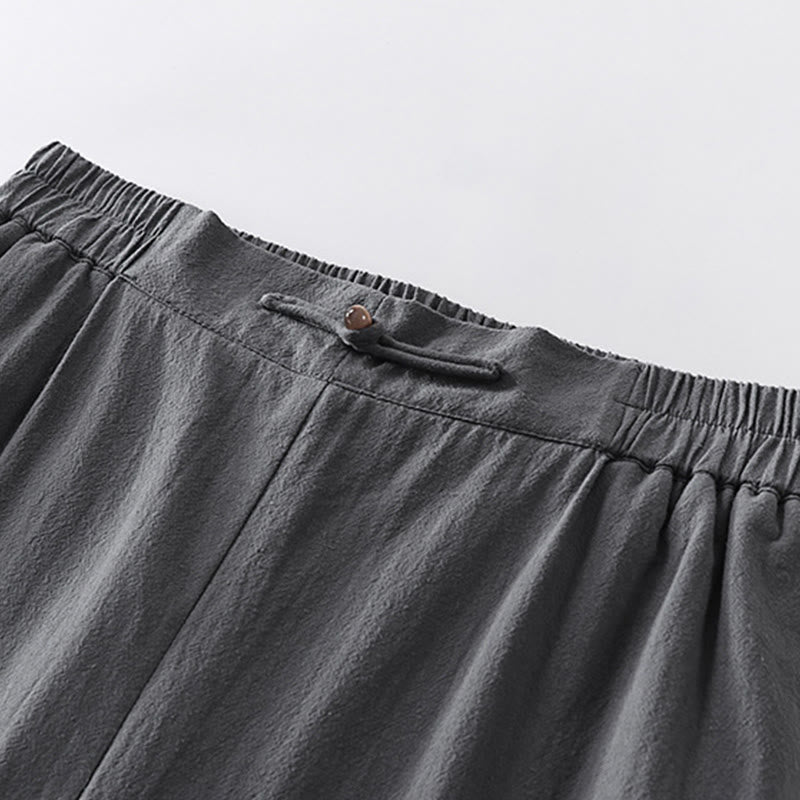 Buddha Stones 2Pcs V-Neck Cotton Half Sleeve Shirt Pants With Pockets Men's Meditation Cloth Set - image 12