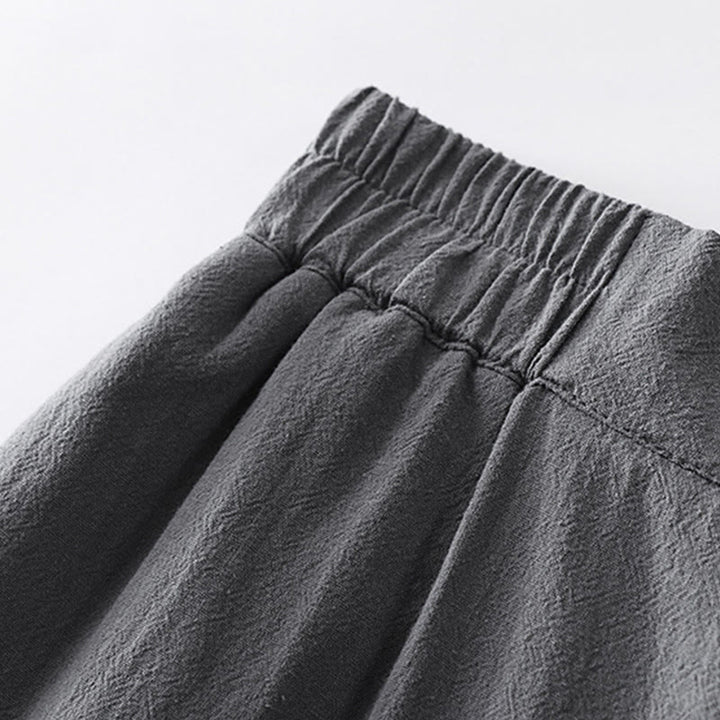 Buddha Stones 2Pcs V-Neck Cotton Half Sleeve Shirt Pants With Pockets Men's Meditation Cloth Set - image 13