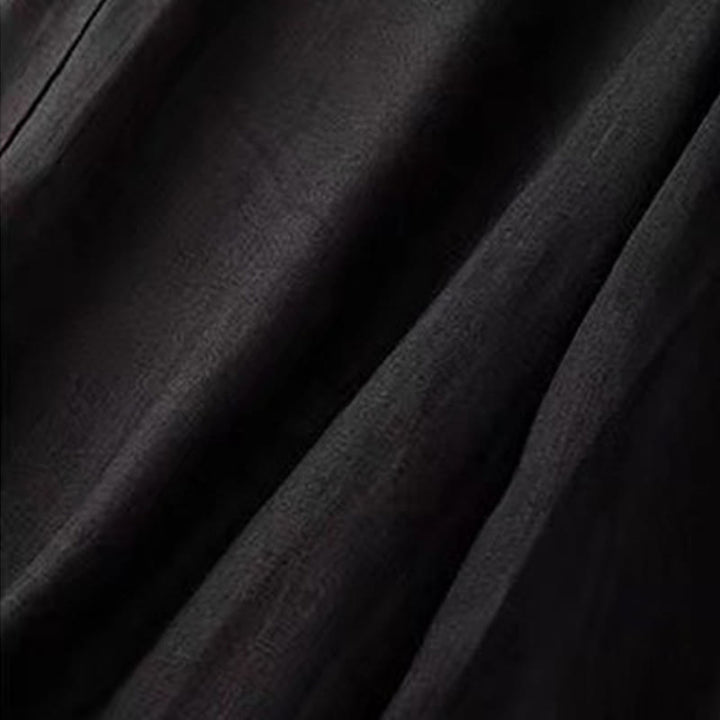 Buddha Stones Casual Solid Color One Button Cotton Women's Wide Leg Pants With Pockets - image 10