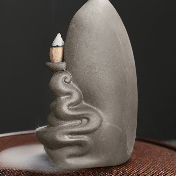 Buddha Stones Tibetan Avalokitesvara Buddha Lotus Healing Backflow Smoke Fountain Incense Burner - image 21