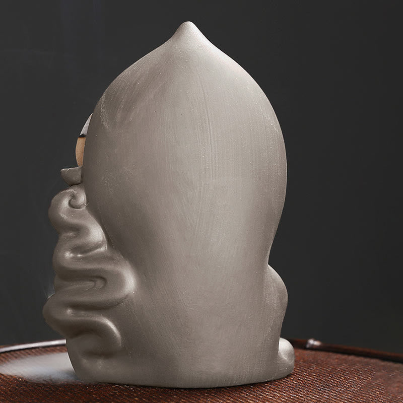 Buddha Stones Tibetan Avalokitesvara Buddha Lotus Healing Backflow Smoke Fountain Incense Burner - image 17