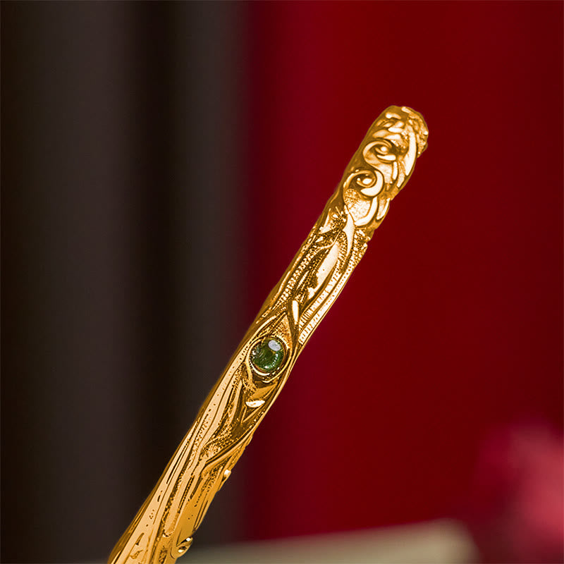 Buddha Stones Hollow Universe Circle Design Copper Plated Gold Wealth Bracelet Bangle - image 6