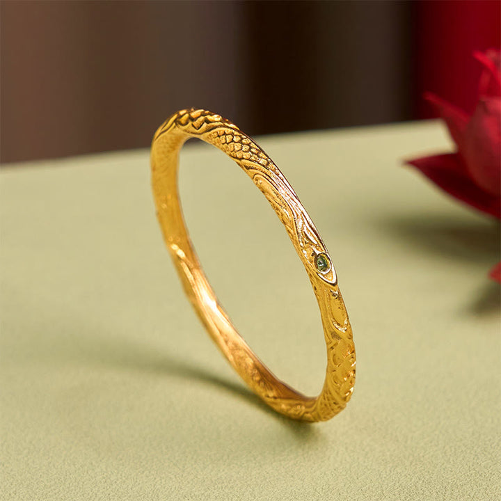 Buddha Stones Hollow Universe Circle Design Copper Plated Gold Wealth Bracelet Bangle - 62mm - image 1