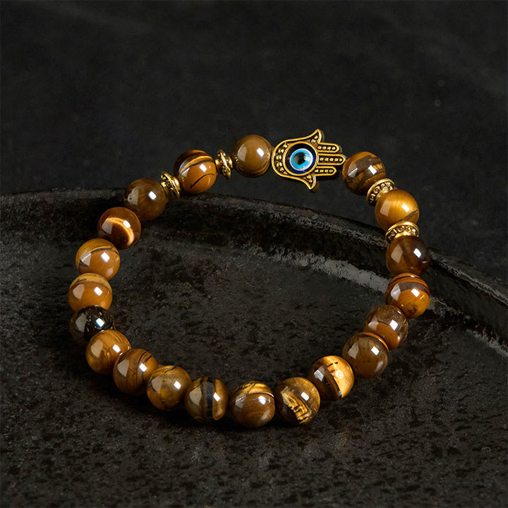 Buddha Stones Tiger Eye Beads Evil Eye Courage Bracelet - image 3