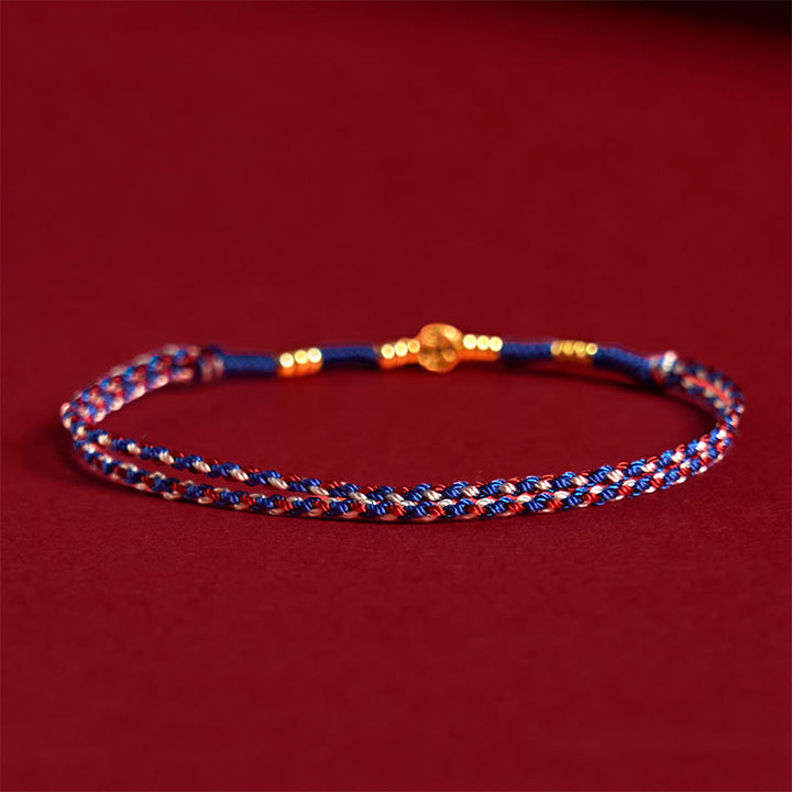 Buddha Stones Handmade Braided Red String Copper Coins Luck Bracelet - image 10