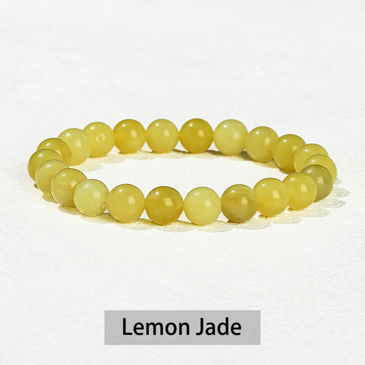 Buddha Stones Various Crystal Stone Amethyst Green Aventurine Rose Quartz Healing Bracelet - Lemon Jade - 10mm(Wrist Circumference 14-16cm) - image 15