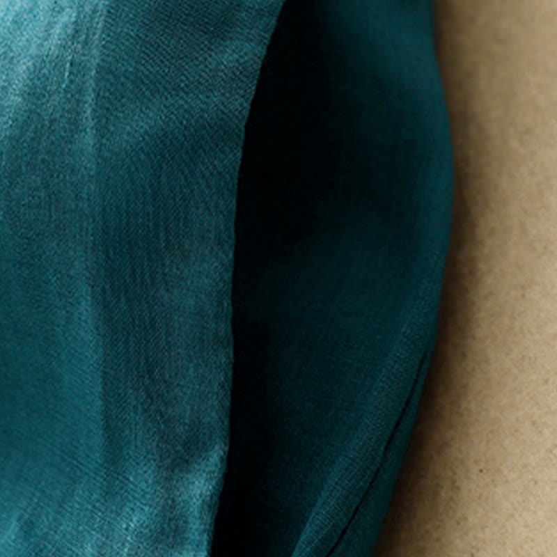 Buddha Stones Simple Design Drawstring Cotton Women's Wide Leg Pants With Pockets - image 4