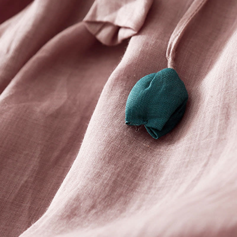 Buddha Stones Simple Design Drawstring Cotton Women's Wide Leg Pants With Pockets - image 16