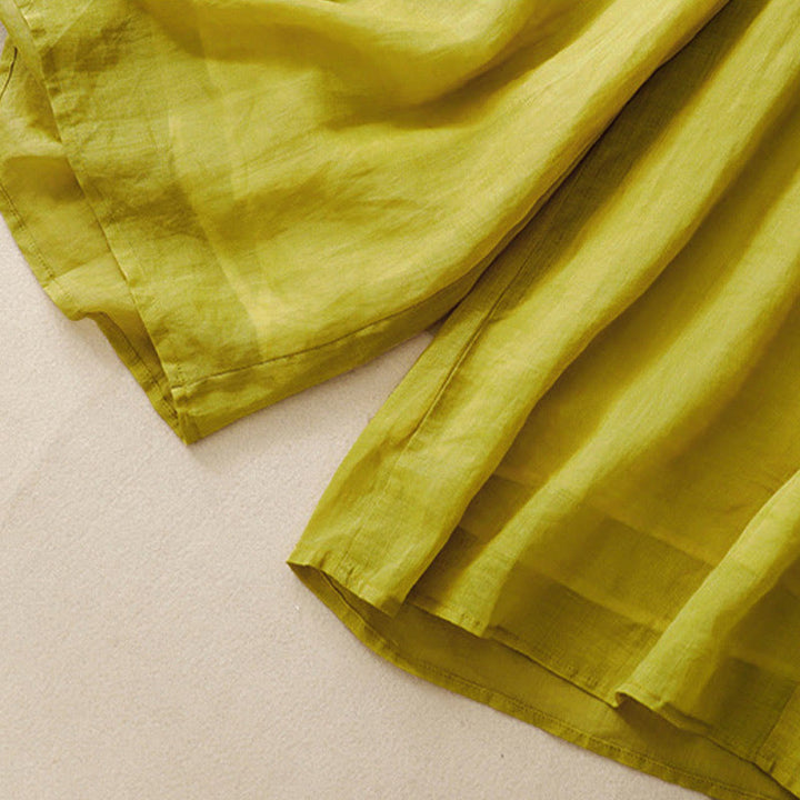 Buddha Stones Simple Design Drawstring Cotton Women's Wide Leg Pants With Pockets - image 19