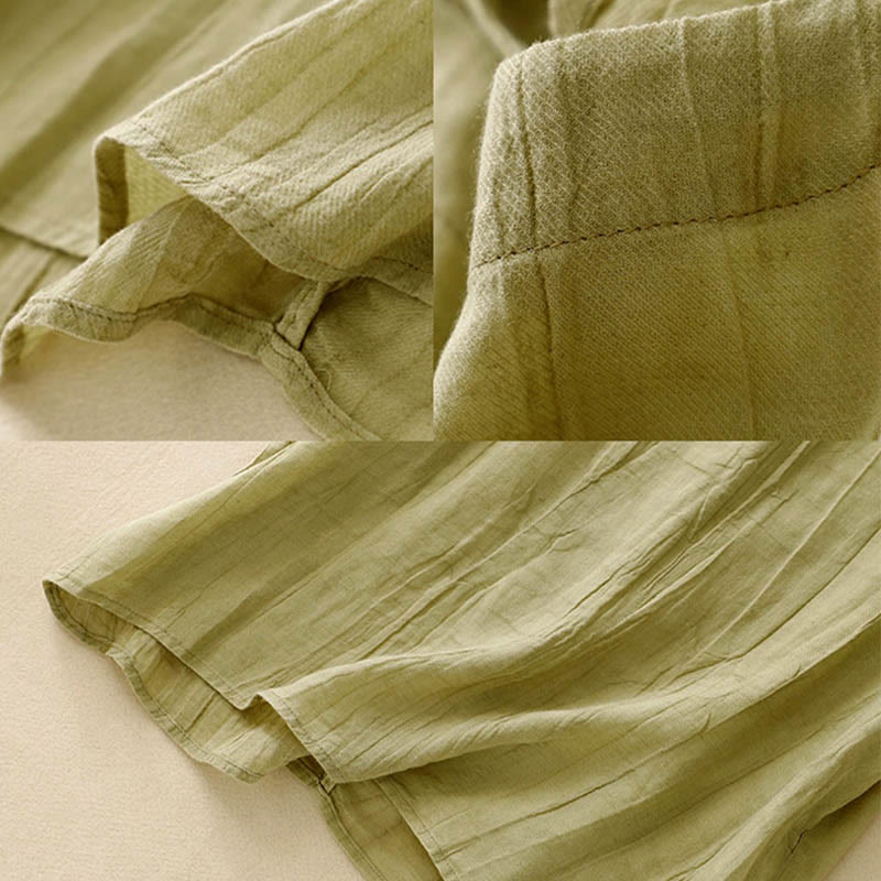 Buddha Stones Summer Pure Color Wrinkle Lace-up Sleeveless Vest Women's Waistcoat - image 17