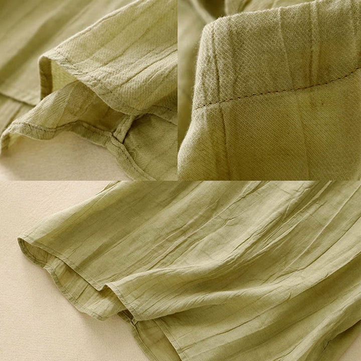 Buddha Stones Summer Pure Color Wrinkle Lace-up Sleeveless Vest Women's Waistcoat - image 17