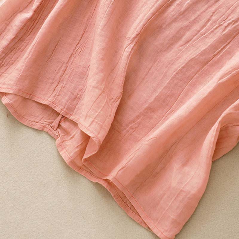 Buddha Stones Summer Pure Color Wrinkle Lace-up Sleeveless Vest Women's Waistcoat - image 4