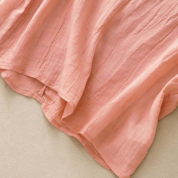 Buddha Stones Summer Pure Color Wrinkle Lace-up Sleeveless Vest Women's Waistcoat - image 4