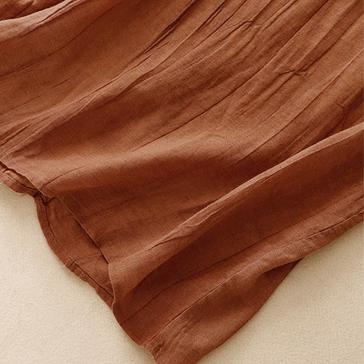 Buddha Stones Summer Pure Color Wrinkle Lace-up Sleeveless Vest Women's Waistcoat - image 20