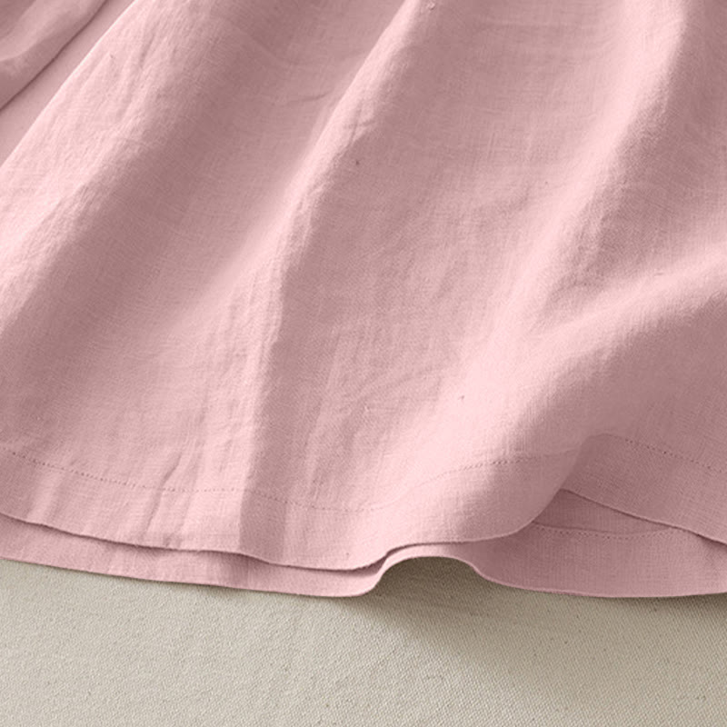 Buddha Stones Casual Plain Tucker Pleats Elastic Women's Polyester Wide Leg Pants With Pockets - image 3